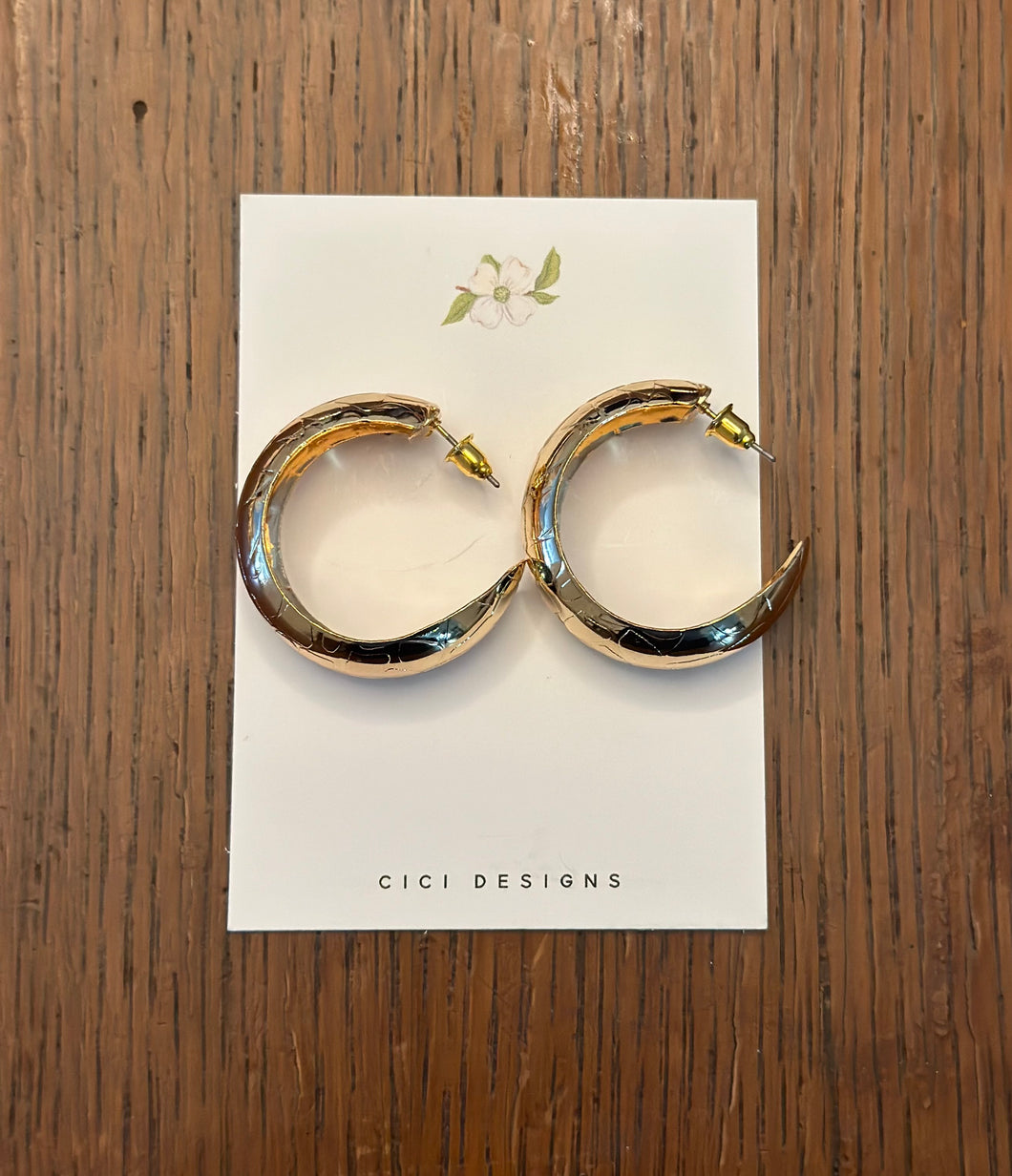 Textured Gold Hoops