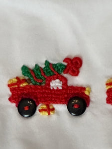 Embroidered Christmas Tree Truck & Plaid Flannel Pants Set