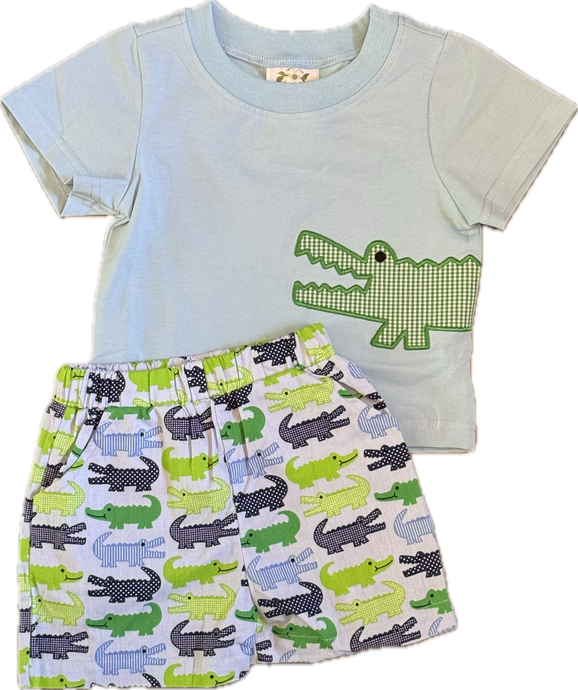 Boys Alligator Shorts Set