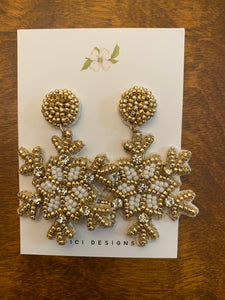 Beaded snowflake earrings