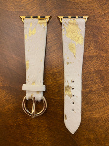 Gold cowhide watchband