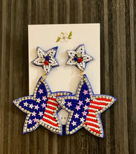 Load image into Gallery viewer, Patriotic Star Earrings