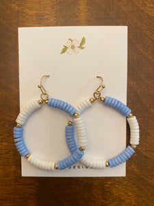 Carolina Blue Hoop Earrings