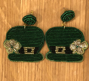 Beaded St Patrick’s Earrings