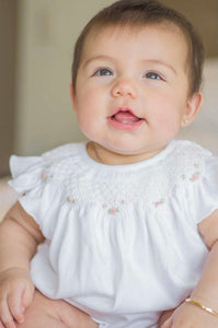 Rose Smocked Baby Bubble