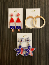 Load image into Gallery viewer, Patriotic Star Earrings