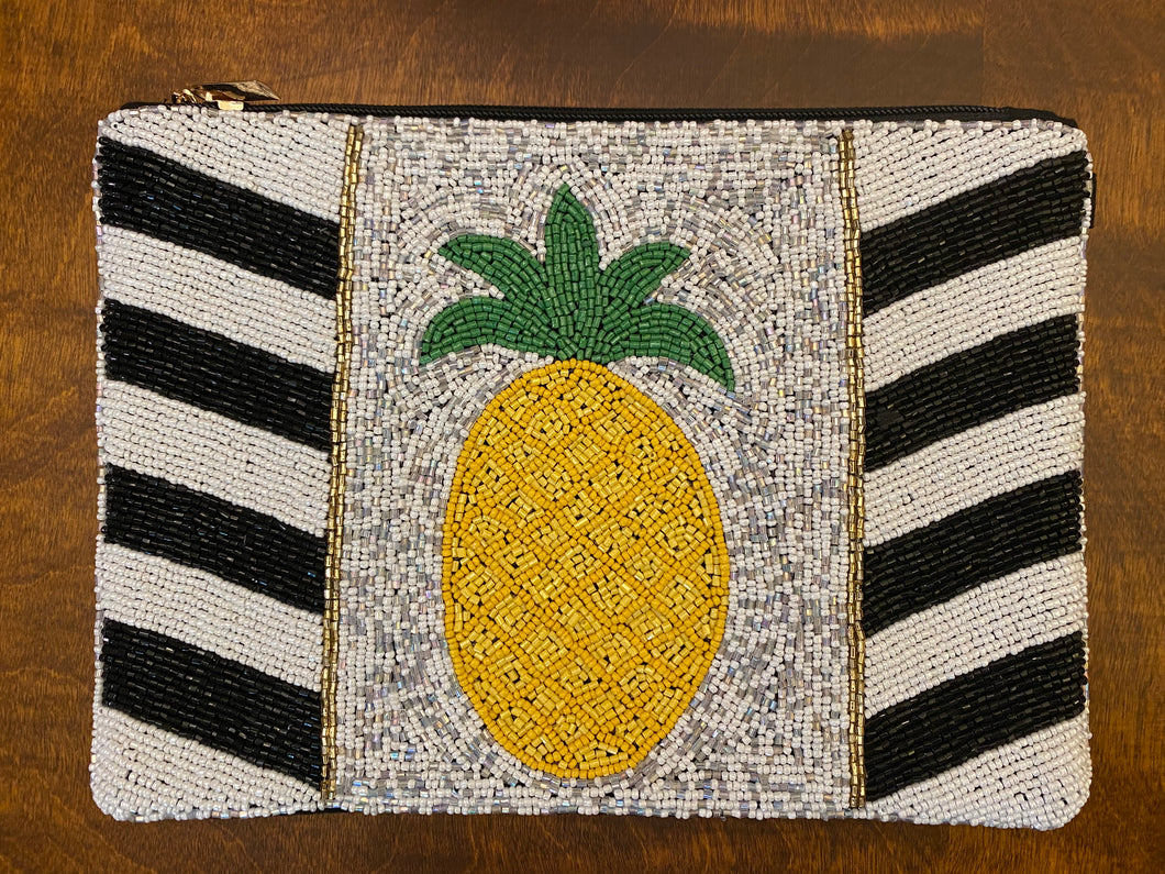 Beaded pineapple clutch