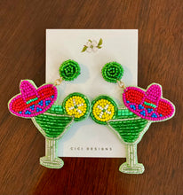 Load image into Gallery viewer, Beaded Drinks &amp; Sombreros Earrings